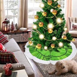 Grinch Tree Skirt Christmas Decoration Light Up Large Grinchmas Treeskirt Green Tree Mat for Xmas Holiday Party Indoor Outdoor 45.6 inches