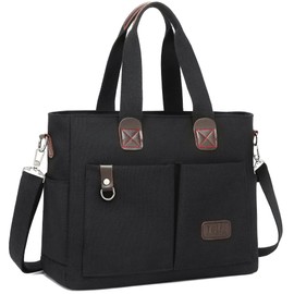 ToLFE Women Top Handle Satchel Handbags Tote Purse Shoulder Bag Travel Totes Bag Laptop Book Work Bag for Beach Nurse (A Upgrade Black)