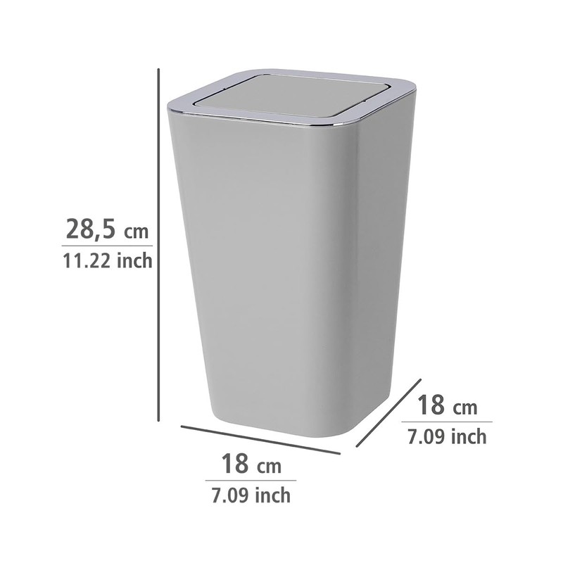 Wenko Candy White Swing Top Bin Cosmetic Bin, Volume: 6
