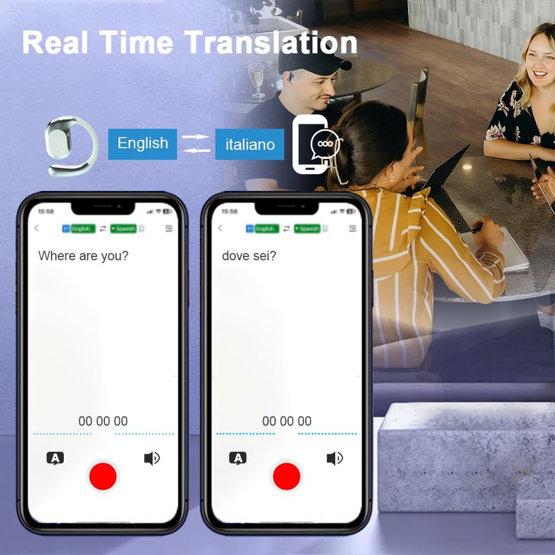 AI Language Translator Earbuds Real Time, Supports 144 Languages, Earphone