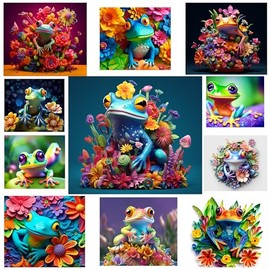 Colorful Frogs 20oz Tumbler Sublimation Prints Bundle Ready To Press