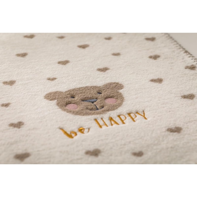 David Fussenegger Mila Baby Blanket with Stick 'Be Happy' 75