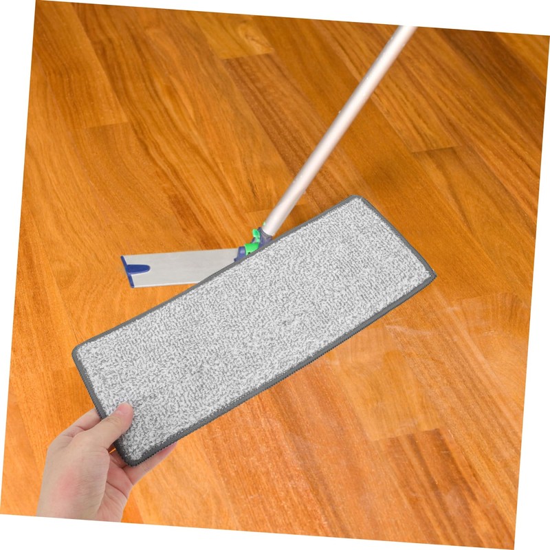 FOMIYES 12x33cm Microfiber Mop Pads Replacement Set 4pcs Grey Flat