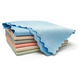 KAFENDA 6Pcs Dishcloth， Cleaning Cloth ，Microfiber Cleaning Cloth Nanoscale Streak-Free Cleaning Cloth Reusable Cleaning Rags 16 x 12 Inch Mixed Colors