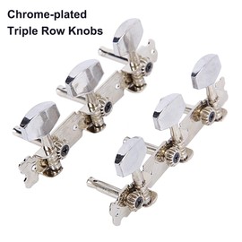 1 Set Guitar Machine Heads Tuning Pegs Guitar Tuning Pegs Tuning Keys Tuners for Acoustic Guitars, Ukuleles, Electric Guitars, Folk Guitars, Classical Guitars (Silver)