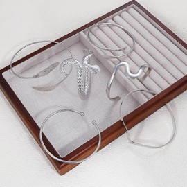 BROCC 6PCS Gold Arm Cuff Bracelet for Women Upper Armlet Armband Bangle Adjustable Coil Swirl Armband Set Upper Arm Cuff Bracelets Jewelry