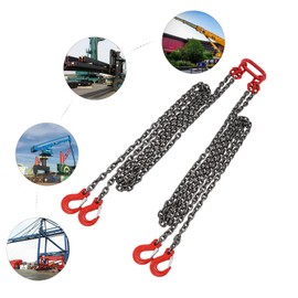Chain Sling, Engine Lift Chain G80 Alloy Steel Engine Chain Hoist Lifts 5 Ton with 4 Leg Grab Hooks 4 Legs 10ft Alloy Steel Lifting Sling Hook Chain Durable