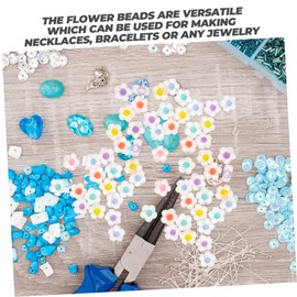 VILLFUL 200pcs Mixed Color Flower Spacer Beads for DIY Jewelry Making Acrylic Frosted Loose Beads for Bracelets Necklaces and Craft Projects