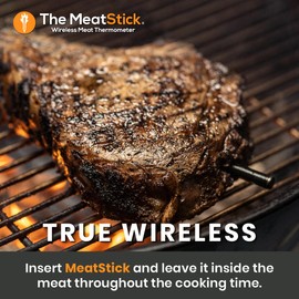 MeatStick (One Probe Set) | Smart Wireless Meat Thermometer | Digital Food Probe with Bluetooth | for Smoking, Grilling, BBQ, Air Fryer, Deep Frying, Oven, Sous Vide, Rotisserie | Limited Range
