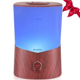 BlueHills Premium 3000 ML XL Essential Oil Diffuser Aroma Humidifier 3 Liter Big 3L Capacity Huge Size Plant Baby Living Room Home Decor Aromatherapy Diffuser for Large Room Dark Wood Grain 3L-K3