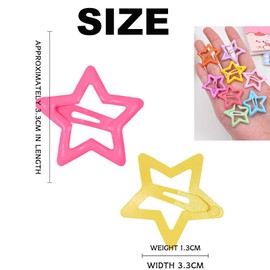 60Pcs Star Hair Accessories,Colorful Metal Non-Slip Snap Hair Clips and Barrettes,Metal Star Snap Hair Clips,Colorful Metal Hair Clips and Barrettes for Girls and Women（colorful）