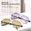 PEEPAI 2 Pack Bifocal Reading Glasses Sunglasses Spring Hinge UV