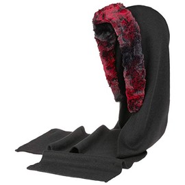 Gebeana Faye Fake Fur Scarf Hooded Scarf Women's Scarf Knitted Scarf Hat Scarf Capuchon, bordeaux