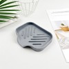 Grey Silicone Soap Dish – Sink Organizer with Drain Spout