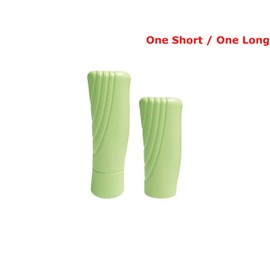 Pik Ergonomic Bicycle Handle Grips – Set of Two/PVC Leather-Like Texture/Easy to Install on Bike Handlebar/for Men Women Children (Pastel Mint, One Short-One Long)