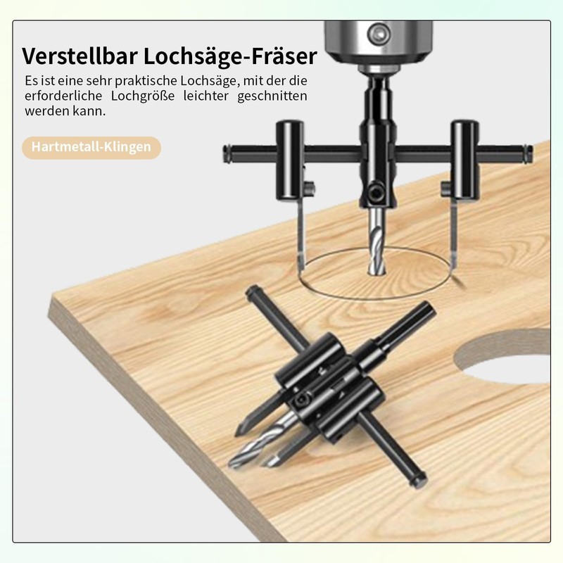 VZU Adjustable Circle Cutter, Adjustable Hole Saws for Diameter 30-300