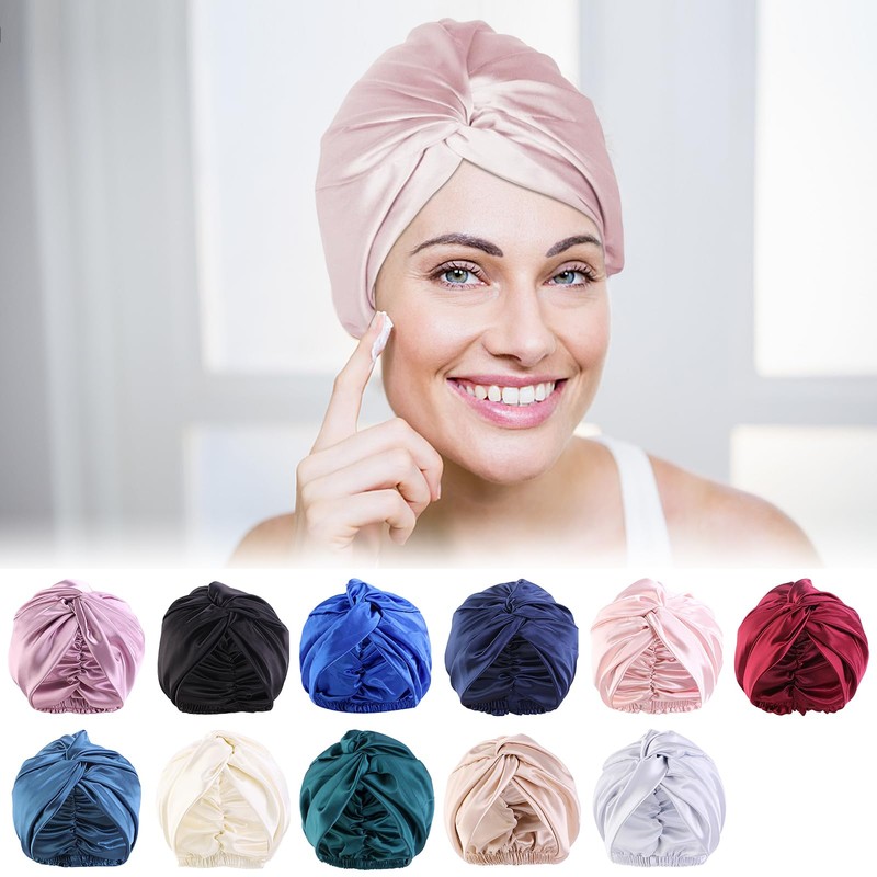 100% Mulberry Silk Women Night Hat, Sleep Cap, Silk Shower