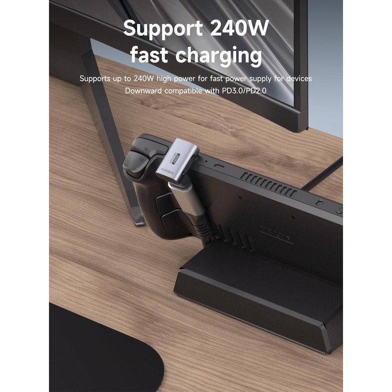 Hagibis Adaptador USB C de 240 W 40 Gbps 8K,
