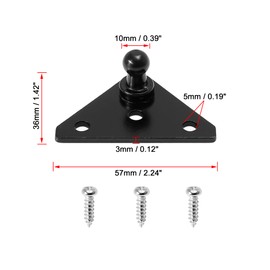 X AUTOHAUX 2 Set 10mm Car Ball Stud Brackets for Gas Struts Shock Absorber with Screws Black