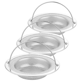 haodex Kitchen Sink Strainer Stainless Steel with Handle (3, Outer Diameter:4.33 in;Depth: 0.90 in)