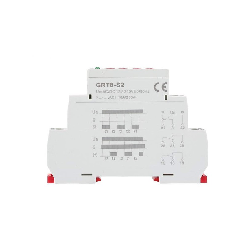 GRT8-S2 Cycle Timer Relay, AC/DC 12-240V Mini Asymmetric Cycle Timer