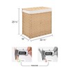 StorageWorks 110L Wicker Laundry Hamper with Lid, 2 Section Wicker