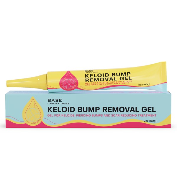 Base Labs Keloid Bump Removal Gel | Natural Piercing Bump Treatment & Keloid Scar Gel | Keloid Scar Removal for all Scars, Keloids & Piercing Bumps | Soothing Piercing Aftercare Gel | 2 oz