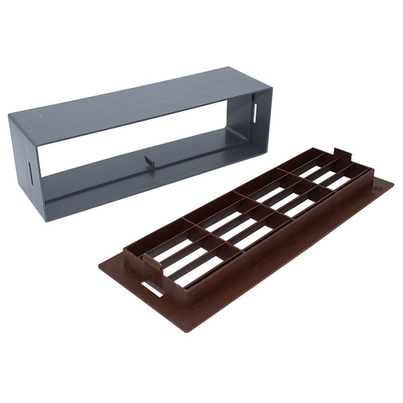Kair 204mm x 60mm Airbrick with Surround - Brown