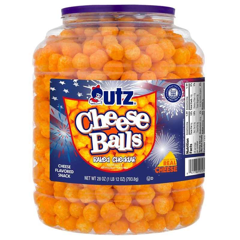 Utz 3 Pack - Utz Cheeseball Barrel, 28 oz. ✔✔🚛