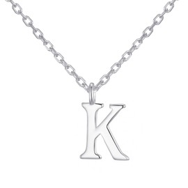 Philip Jones Sterling Silver Initial K Necklace