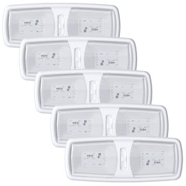 5 Pack Leisure LED RV LED Ceiling Double Dome Light Fixture with ON/OFF Switch Interior Lighting for Car/RV/Trailer/Camper/Boat DC 12V Natural White 4000-4500K 48X2835SMD (Natural White 4000-4500K, 5)