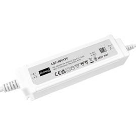 Eaglerise LED Transformer 12 V 40 W IP67 Waterproof Flicker-Free for LED Strip Lamps Constant Voltage LED Power Supply Driver Driver Transformer, White