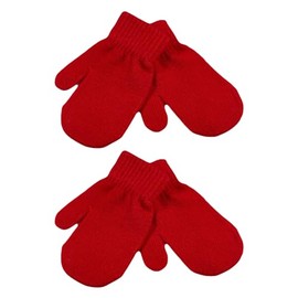 WESTEND CHOICE Baby Mittens 2 Pairs Girls Boys Winter Warm Kids Magic Mittens Toddler Gloves children’s mitten Gloves (Red)