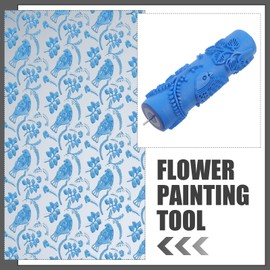 7'' Decorative Rubber Paint Roller with Design Patterns for DIY Wall and Floor Decoration, Texture and Stencil Painting Tool for Home Art Projects, Creative Wall Design