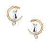 Iszie 925 Sterling Silver Cat Stud Earrings Cat Lover Gifts