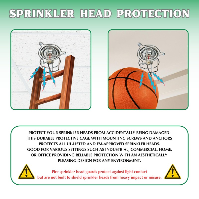 Fire Sprinkler Guard Chrome | Sprinkler Guard Head Cage Protector