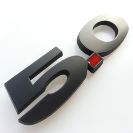 2 Pieces(Pair) 5.0 Liter Door Fender Side Emblem Badge Plate for Ford Mustang F150 GT - Matte Black