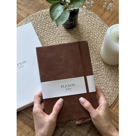 Plexon Classic Notebook Graph Paper Notebook & Journal, (Chestnut Brown), 160 Pages, Medium 5.5 inches x 8 inches - 120 GSM Thick, Hardcover, Gift Box included