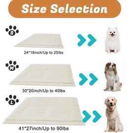 Self Warming Dog Bed, Washable Self Heating Cat Mat Heated Dog Crate Pad, Extra Warm Thermal Pet Pad Blanket for Indoor Outdoor with Soft Corduroy Velvet Cover Non-Slip Bottom (Large41''x29'', White)