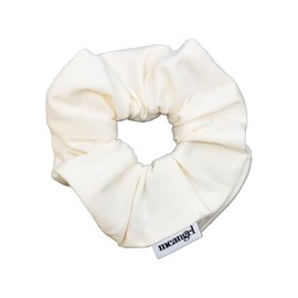 meangrl Scrunchie Haargummi - Elastisches Stoffhaarband für Dutt und Zopf (vanillacreme (cremeweiß))