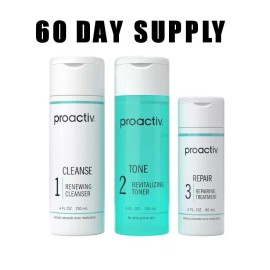 Proactiv 3 Step Acne Treatment, Benzoyl Peroxide Face Wash, 60 Day Complete Kit