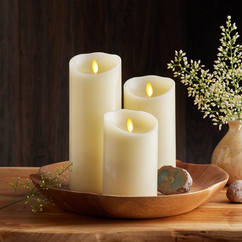 Luminara Scalloped Edge Flameless LED Candle - Ivory 3.5" x