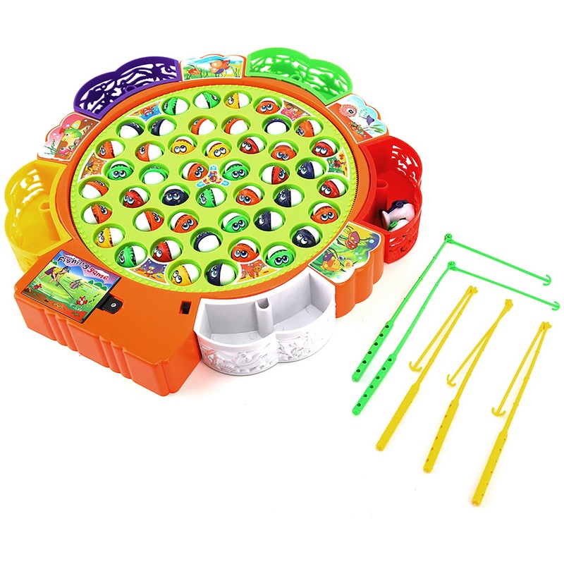 Fishing Game Toy Set with Rotating Board fishing plate Parent
