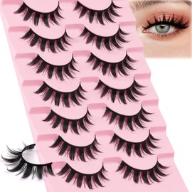 Veleasha Lashes Spiky Manga Lashes 8-13MM Natural Anime Eyelashes 6D Volume Wispy Soft False Eyelashes 7 Pairs Pack (Corona)