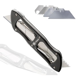 TĀKO X4- Retractable Utility Knife, Instant Access to 3 Extra Blades, Box Cutter, Quick Change, Lightweight, Pocket Knife