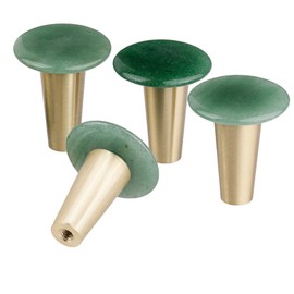 mookaitedecor Set of 4 Green Aventurine Round Crystal Cabinet Knobs with Screws, 30mm Crystal Stone Drawer Knobs Handles Pulls for Cupboard Wardrobe Kitchen Decorative Brass Knobs Calendar Wall Hanger