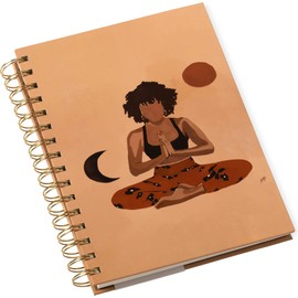 Eccolo Spiral Lined Journal Notebook, Writing Hardcover Journal, 192 White Lined Paper Pages, Namaste, Zen Inspirational Journal for Women (6x8 inches)