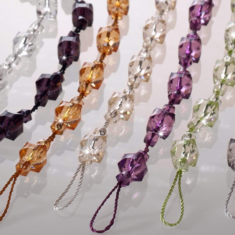 Alan Symonds Tiffany Acrylic Beaded String Curtain Tie Backs -