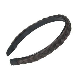 aHariBeauty New Headband Synthetic Hair Headband Braid Braided With Teeth Hair Band Accessories For Women Girl Wide 1 Cm (Chestnut Brown #4/33)