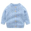 famuka Baby Boy Cardigan Sweaters Crew Neck Knit Coat (Blue,